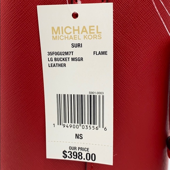 MICHAEL KORS SURI LARGE BUCKETS MESSENGER FLAME - Picture 15 of 15